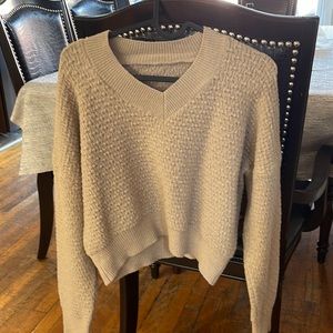 Shein solid drop shoulder v neck sweater